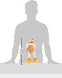 goDog Checkers Skinny Rooster With Chew Guard Technology Tough Plush Dog Toy, Brown, Small