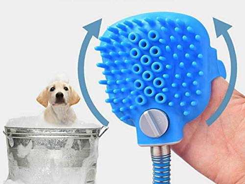 SUNPINDucha para mascotas gatos perro mascota baño accesorios multifuncional 3 en 1 pulverizador de ducha, masaje y cepillos de mascota de fácil limpieza ducha portatil perro limpiador con manguera para interior y al aire