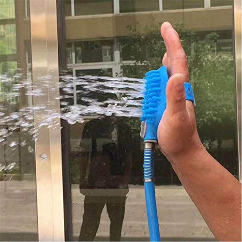 SUNPINDucha para mascotas gatos perro mascota baño accesorios multifuncional 3 en 1 pulverizador de ducha, masaje y cepillos de mascota de fácil limpieza ducha portatil perro limpiador con manguera para interior y al aire