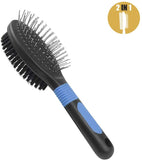 cepillo para polvo para mascotas BV, cepillo para polvo para perros y gatos, peine de aseo para mascotas, cerdas de 2 lados y alfiler para pelo largo y corto para perro, elimina el pelo que se desprende