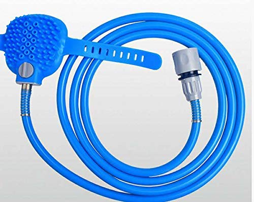 SUNPINDucha para mascotas gatos perro mascota baño accesorios multifuncional 3 en 1 pulverizador de ducha, masaje y cepillos de mascota de fácil limpieza ducha portatil perro limpiador con manguera para interior y al aire