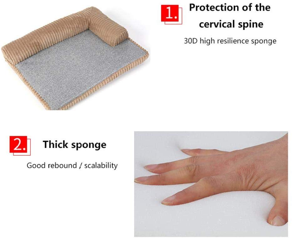 YQQWN Almohada para Sofá Cama Cat Dog Funda Extraíble Fácil De Lavar con Cama Inferior Antideslizante para Mascotas, M, Rosa