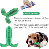 Cepillo de Dientes para Perros Caucho Limpieza de Higiene Dental Juguete para Masticar Limpiador Dientes Perros Cepillo para cepillos Dientes de Perro Mascotas Masajeador No Tóxico Resistente (Verde)