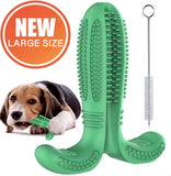 Cepillo de Dientes para Perros Caucho Limpieza de Higiene Dental Juguete para Masticar Limpiador Dientes Perros Cepillo para cepillos Dientes de Perro Mascotas Masajeador No Tóxico Resistente (Verde)