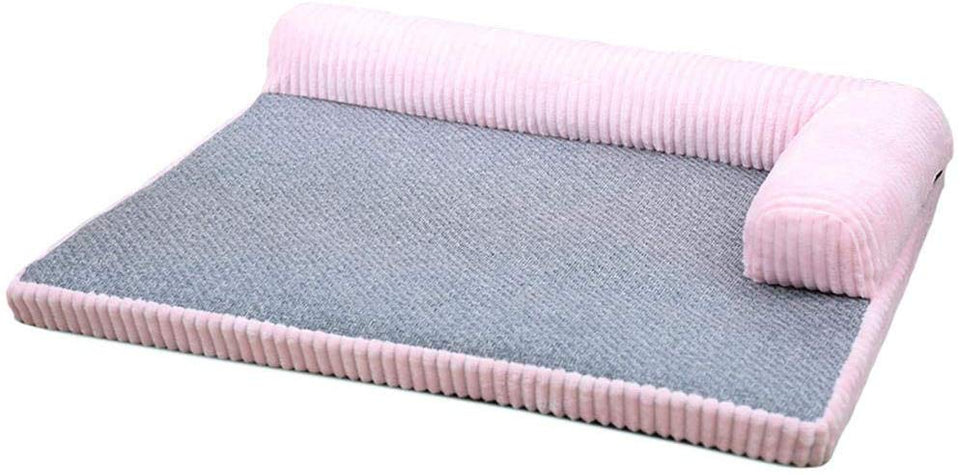 YQQWN Almohada para Sofá Cama Cat Dog Funda Extraíble Fácil De Lavar con Cama Inferior Antideslizante para Mascotas, M, Rosa