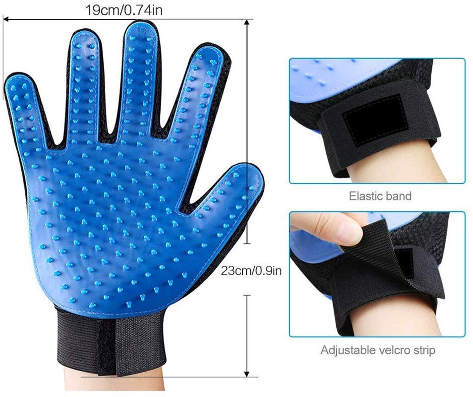 Guante de Mascotas Cepillo para Mascotas Guantes removedores de Pelo para Perros Gatos, Material Transpirable (2 Piezas)