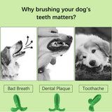 Cepillo de Dientes para Perros Caucho Limpieza de Higiene Dental Juguete para Masticar Limpiador Dientes Perros Cepillo para cepillos Dientes de Perro Mascotas Masajeador No Tóxico Resistente (Verde)