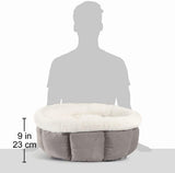 Best Friends by Sheri Cuddle Cup – Cama cómoda para Gatos y Perros – Paredes Altas para Mejorar el sueño (Varios tamaños), Gris, Pequeño
