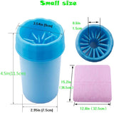 SEEKVER Limpiador de Pata de Perro portátil con Toalla Super Absorbente para Mascotas, Pata de Mascota Limpiador Cómodo Pies de Perro de Silicona Taza Limpia para Perros Grandes 5.9in3.93in (Azul)