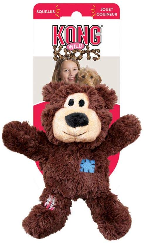 Kong Wild Knots Bear Juguete para perro, colores variados, Marrón, XS