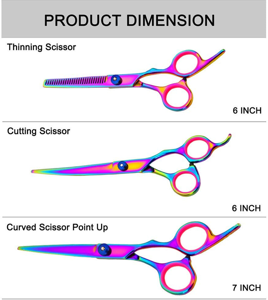 Pet Grooming Scissors,Sebami Tijeras de Peluquería Profesional para mascota, Pet Grooming Scissors 7.0 Pulgadas de Acero Inoxidable Premium Curved Dog Grooming Scissor Set para Perros Gatos Corte de Pelo