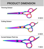 Pet Grooming Scissors,Sebami Tijeras de Peluquería Profesional para mascota, Pet Grooming Scissors 7.0 Pulgadas de Acero Inoxidable Premium Curved Dog Grooming Scissor Set para Perros Gatos Corte de Pelo