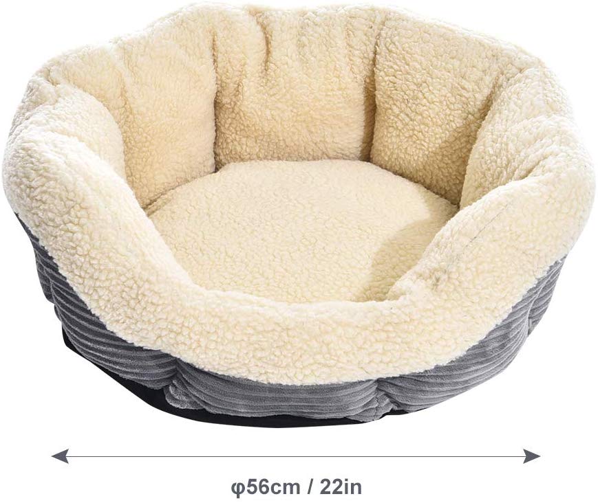 AmazonBasics - Cama para mascotas redonda y cálida, 56 cm
