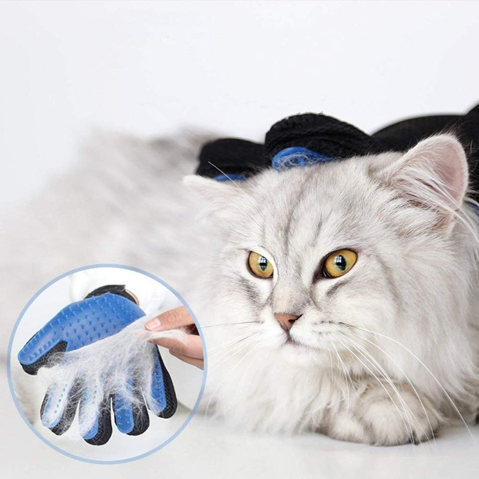 Guante de Mascotas Cepillo para Mascotas Guantes removedores de Pelo para Perros Gatos, Material Transpirable (2 Piezas)
