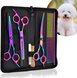 Pet Grooming Scissors,Sebami Tijeras de Peluquería Profesional para mascota, Pet Grooming Scissors 7.0 Pulgadas de Acero Inoxidable Premium Curved Dog Grooming Scissor Set para Perros Gatos Corte de Pelo