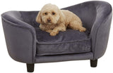 Enchanted Home Pet Cama de Felpa Ultra Suave para acurrucarse, Color Gris Oscuro