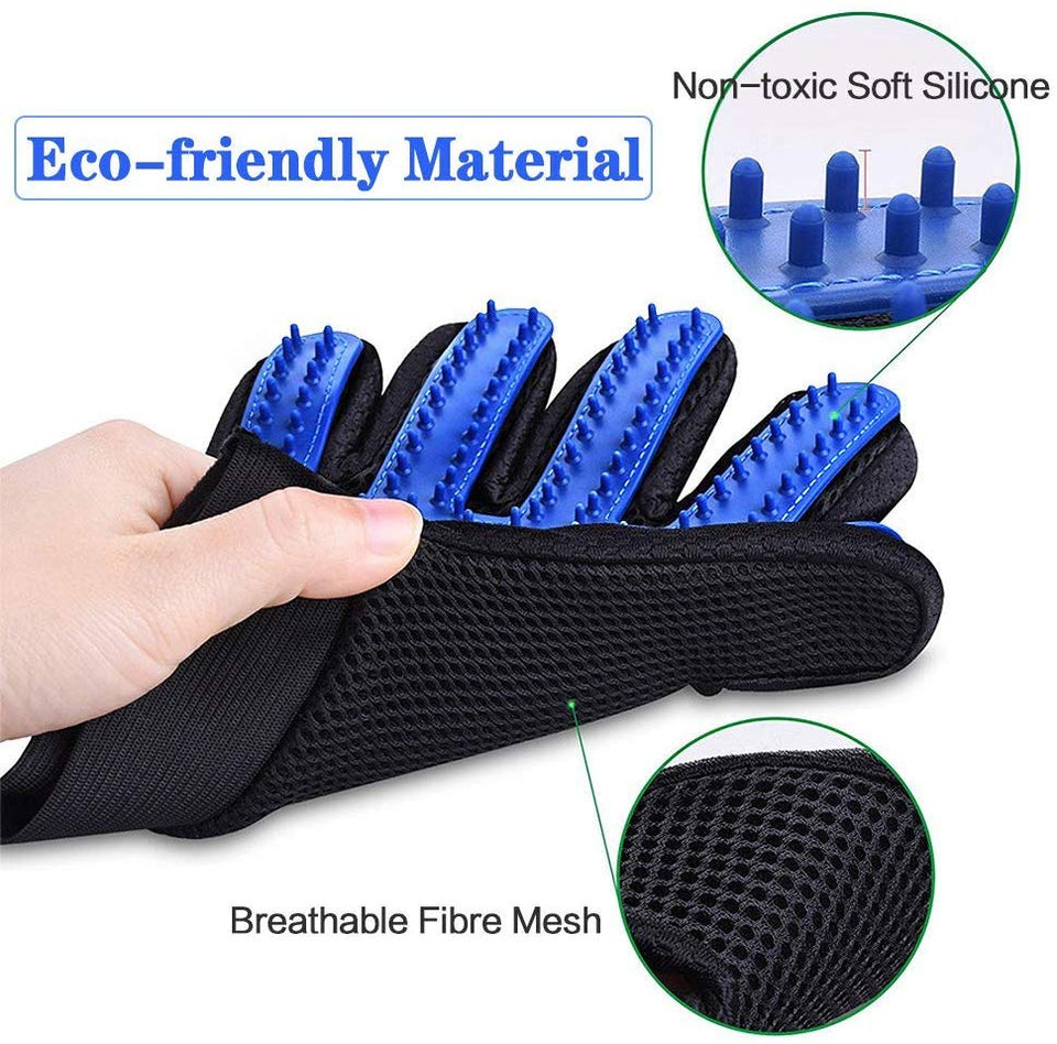 Guante de Mascotas Cepillo para Mascotas Guantes removedores de Pelo para Perros Gatos, Material Transpirable (2 Piezas)