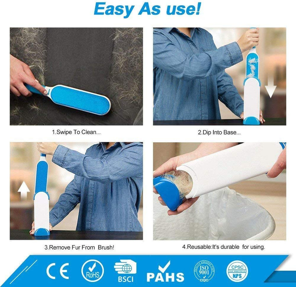 Pet Hair Remover, Piel y Removedor de la Pelusa Con Reutilizable de Autolimpieza Doble Cara Cepillo Excelente Para el Perro y el Gato Hair Remover, Mascotas Eficiente Removedor del Pelo Para Muebles, Ropa, Alfombras y Asientos de Coches