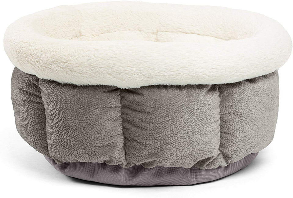 Best Friends by Sheri Cuddle Cup – Cama cómoda para Gatos y Perros – Paredes Altas para Mejorar el sueño (Varios tamaños), Gris, Pequeño
