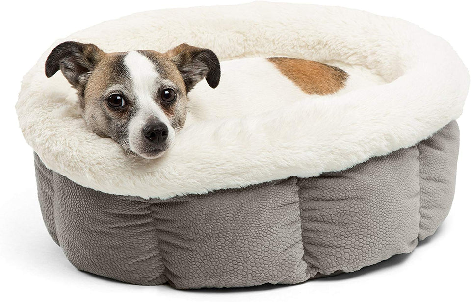 Best Friends by Sheri Cuddle Cup – Cama cómoda para Gatos y Perros – Paredes Altas para Mejorar el sueño (Varios tamaños), Gris, Pequeño