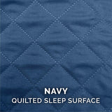 FurHaven Cooling Gel Memory Foam Orthopedic Quilted Dog Couch Sofa Bed for Dogs and Cats, Navy, Jumbo